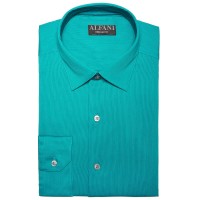 AlfaTech by Alfani Men’s Bedford Cord Classic/Regular Fit Dress Shirt, Green, 14-14.5 32-33