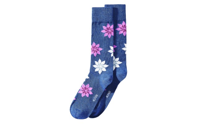 AlfaTech by  Men’s Snowflake Socks (Navy)