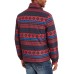  Men’s Geometric Puffer Jacket (Navy, S)
