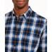  Men’s Plaid Plus Flannel Shirt (Navy, XL)