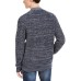  Men’s Textured Cardigan (Navy, XL)