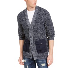 American Rag Men’s Textured Cardigan (Navy, XL)