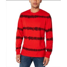 American Rag Men’s Tie Dye Striped Long-Sleeve T-Shirt (Red, XL)