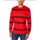  Men’s Tie Dye Striped Long-Sleeve T-Shirt (Red, XL)