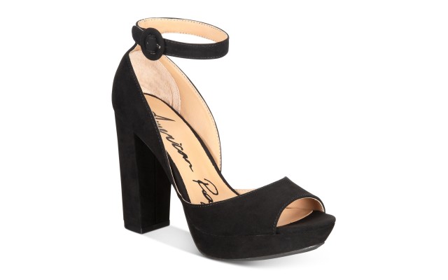  Reeta Block-Heel Platform Sandals  Microsuede, Black, 10.5 M