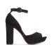  Reeta Block-Heel Platform Sandals  Microsuede, Black, 10.5 M