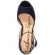  Reeta Block-Heel Platform Sandals  Microsuede, Navy, 8.5 M