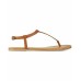  Women Akrista Leather Open Toe Casual T-strap  Cognac Shoe Size 9.5