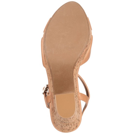  Womens Jamie Open Toe Casual Platform Sandals ,Medium Brown, Medium Brown, 12 M