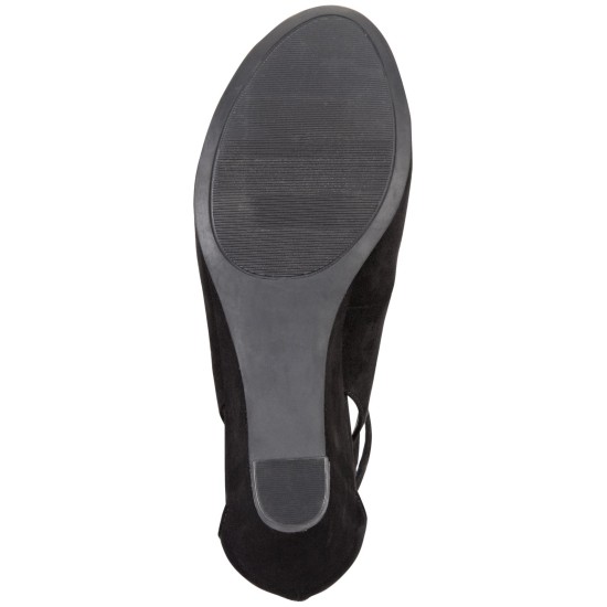  Womens Miley Closed Toe Casual Platform Sandals, Black, 7.5 W
