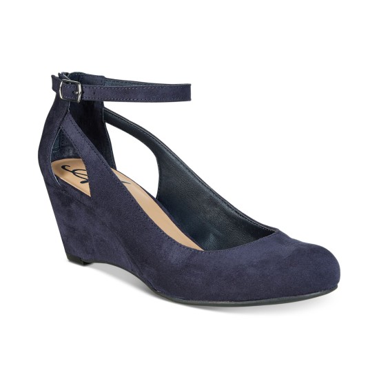  Womens Miley Closed Toe Casual Platform Sandals, Navy, 6 M