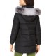 Andrew Marc Hooded Fur-Trim Puffer Coat (Black, L)