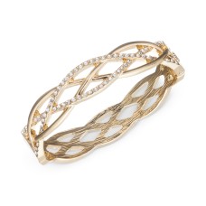 Anne Klein Gold-Tone Braided-Style Pave Bangle Bracelet