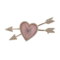 Anne Klein Gold-Tone Pave Heart & Arrow Pin