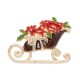  Gold-Tone Pave Poinsettia in Sleigh Pin