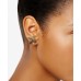  Gold-Tone Stone Cluster Clip-On Stud Earrings