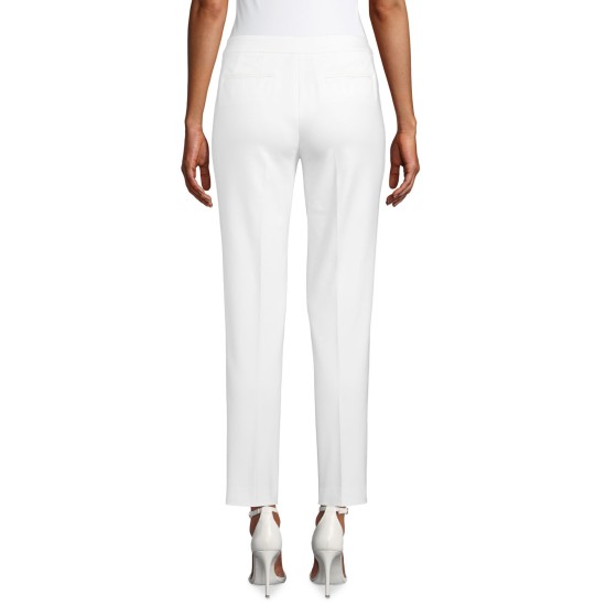  Low-Rise Slim-Ankle Pants (White, 8)