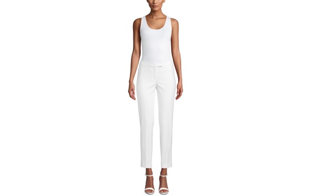  Low-Rise Slim-Ankle Pants (White, 8)
