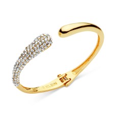Anne Klein Pave Hinged Cuff Bracelet, Gold