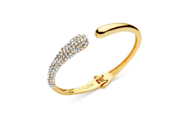  Pave Hinged Cuff Bracelet, Gold