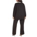  Plus Size Paris Contrast-Trim Cardigan (Black, 1X)