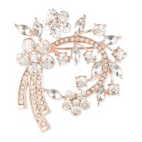 Anne Klein Rose Gold-Tone Multi-Crystal Arched Pin