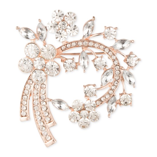  Rose Gold-Tone Multi-Crystal Arched Pin