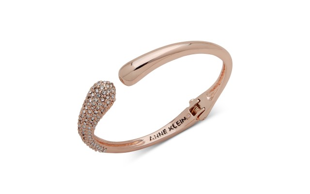  Rose Gold-Tone Pave Cuff Bracelet