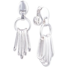 Anne Klein Silver-Tone Shaky E-z Clip-On Earrings