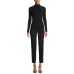  Women's Button-Detail Ribbed Pullover Sweater, Black, Large