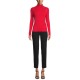  Women's Button-Detail Ribbed Pullover Sweater, Red, X-Small