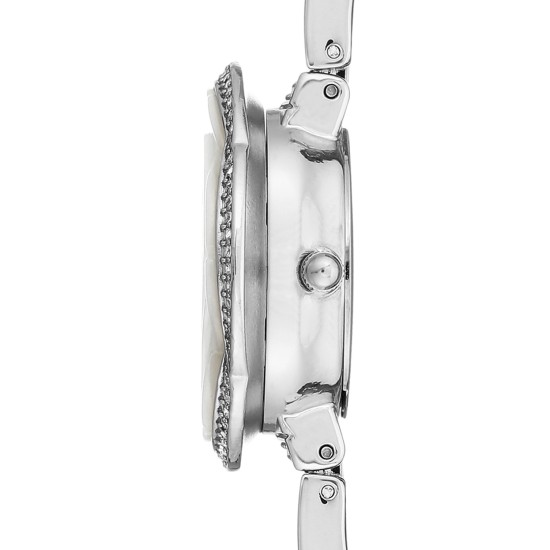  Women’s Crystal Silver-Tone Bangle Bracelet Watch 24mm