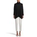  Women’s Drop Shoulder Turtleneck Sweater (Black, L/XL)