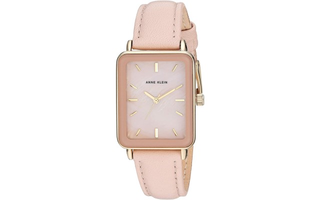 Anne Klein Women S Gold Tone And Leather Strap Watch Gold Blush Pink