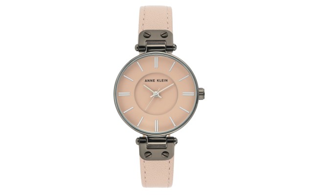  Womens Leather Strap Watch, Blush, 34mm