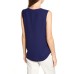  Women’s Scoop Neck Sleeveless Blouse (Navy, X-Small)