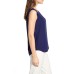  Women’s Scoop Neck Sleeveless Blouse (Navy, X-Small)