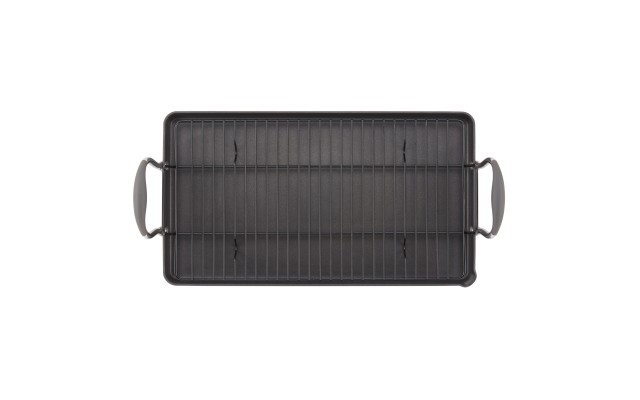  10″ x 18″ Double Burner Griddle with Nonstick Multi-Purpose Rack
