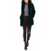  Womens Eloise Faux Fur Notch Collar Coats, Emerald, Large