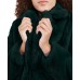  Womens Eloise Faux Fur Notch Collar Coats, Emerald, Large