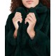  Womens Eloise Faux Fur Notch Collar Coats, Emerald, Large