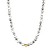 Aqua 8mm Sterling Silver Beaded Necklace