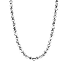 Aqua Beaded Necklace in 18K Gold-Plated Sterling Silver or Sterling Silver, 8mm