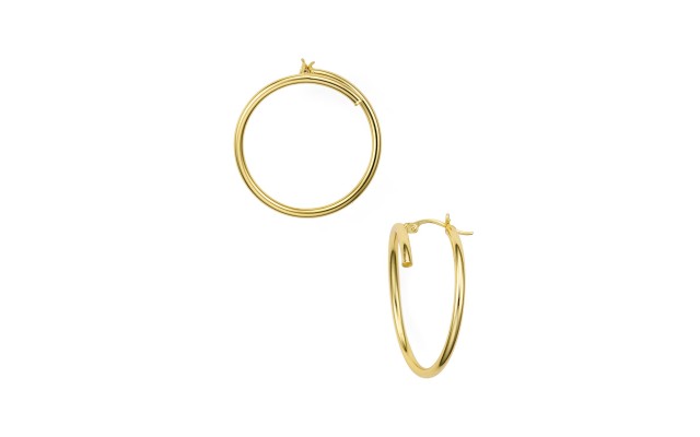  Bypass Hoop Earrings in 18K Gold-Plated Sterling