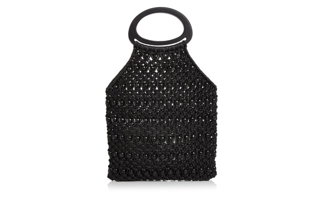  Crochet Beaded Bag, Black