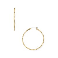 Aqua Dimpled Hoop Earring, Gold