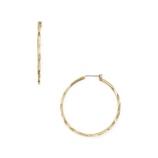 Aqua Dimpled Hoop Earring, Gold