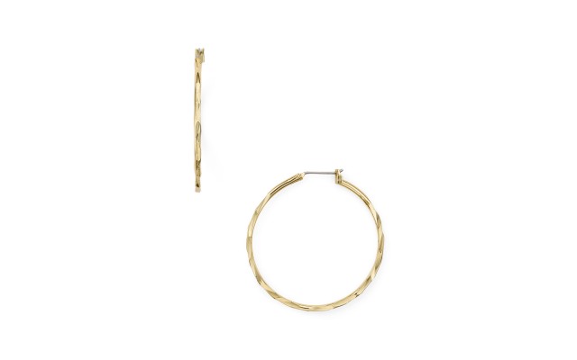  Dimpled Hoop Earring, Gold