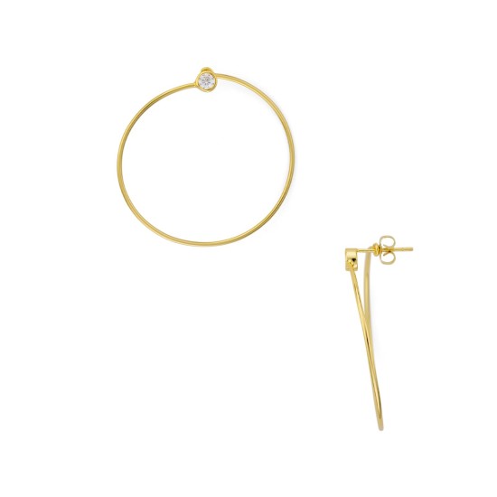  Embellished Hoop Earrings in 14K (Gold)