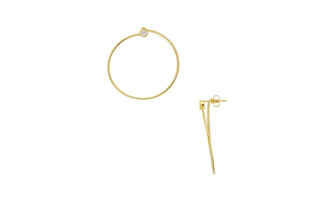  Embellished Hoop Earrings in 14K (Gold)